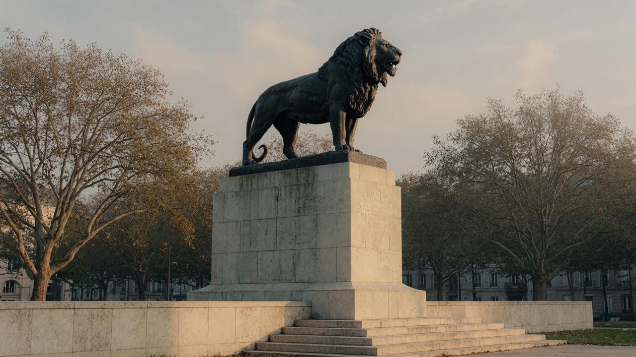 le lion de Denfert, emblème du secteur Paris 14e